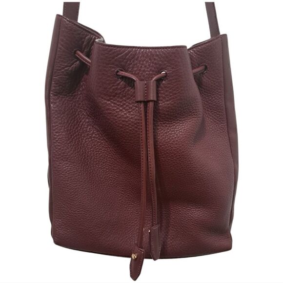 Luana Italian Leather Crossbody Bag Burgundy - Picture 1 of 16